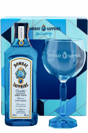 Bombay Sapphire + Pohár v Kartóne